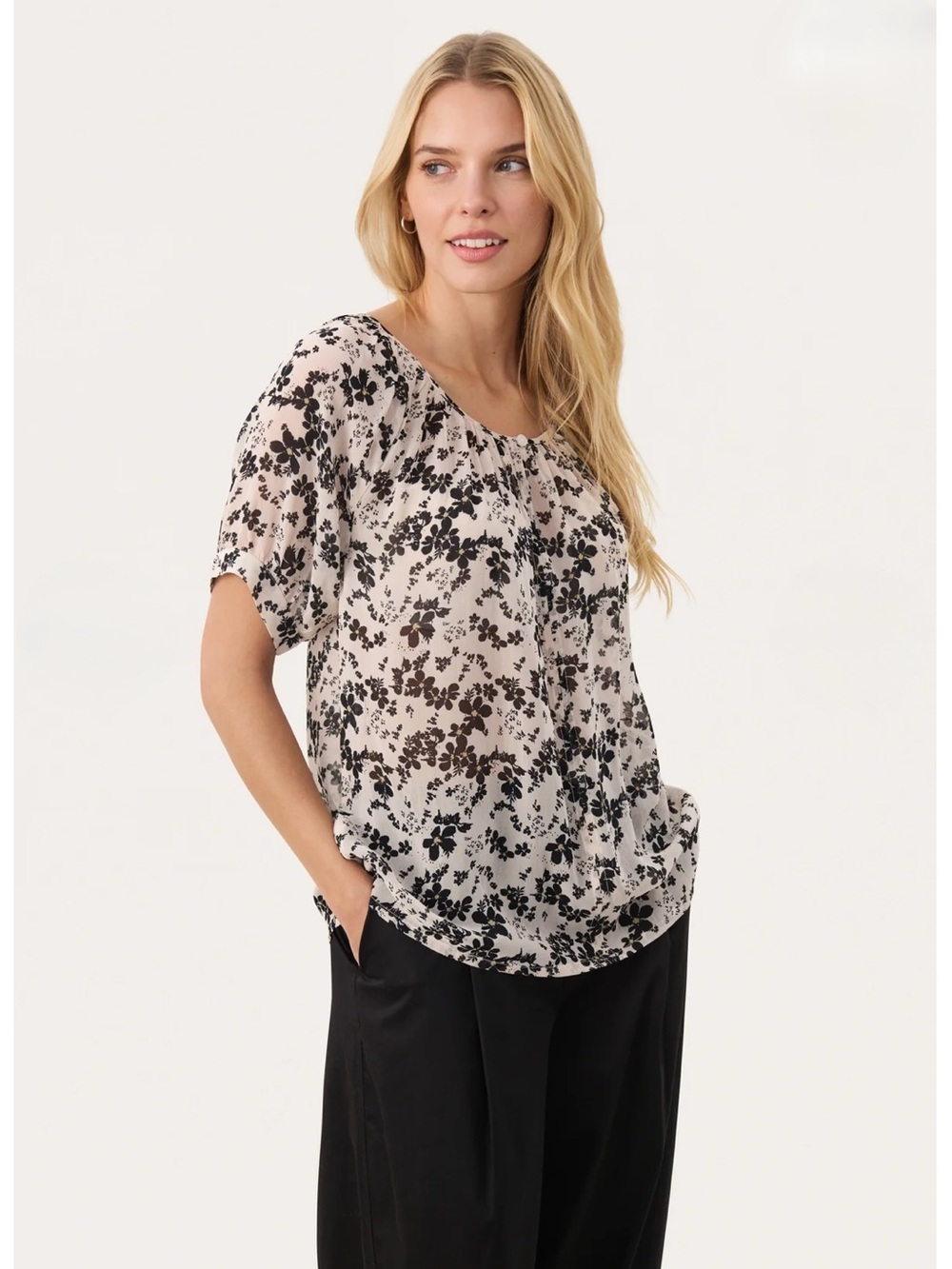 Part Two Rosanna Blouse in Black Contrast Floral